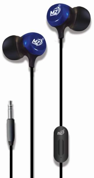 SANNO WORLD MZ blue earphone in-Ear Wired Earphone with Mic and Deep Bass HD Sound Mobile Wired Headset