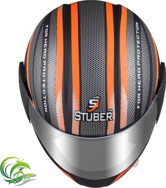 DALPHIN MODA ISI Approved Orange Coloured Stuber Helmet Motorbike Helmet