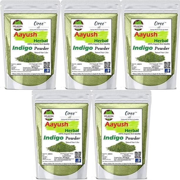 Aayush herbal 100% Natural Organic Indigo Leaf Powder for Hair Colour (50gX5) PACK 5