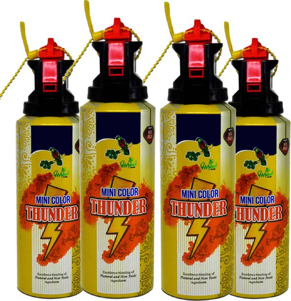 ME&YOU Mini thunder holi herbal spray bottle | Thunder spray bottle Holi Color Powder Pack of 4