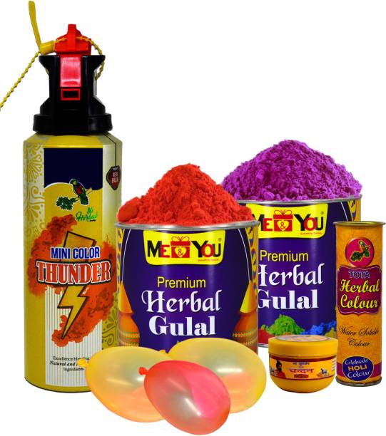 ME&YOU Special Holi Combo with Water Colour & Gulal Tika Holi Color Powder Pack of 5