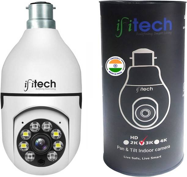 IFITech 3MP HD Bulb Type PTZ Indoor HD CCTV Wireless Camera | Security Camera
