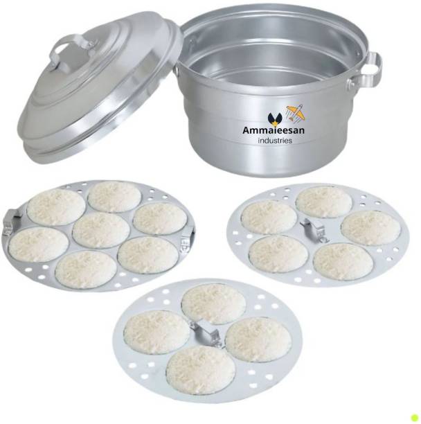 Ammaieesan aluminium 21 Idli Cooker With 3 Plates Induction Idli Maker