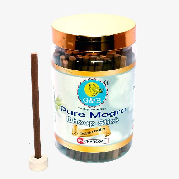 G&B Dhoop Stick (200 g) Non Toxic and Charcoal Free Natural Dhoop Batti Fragrance (Pure Mogra)