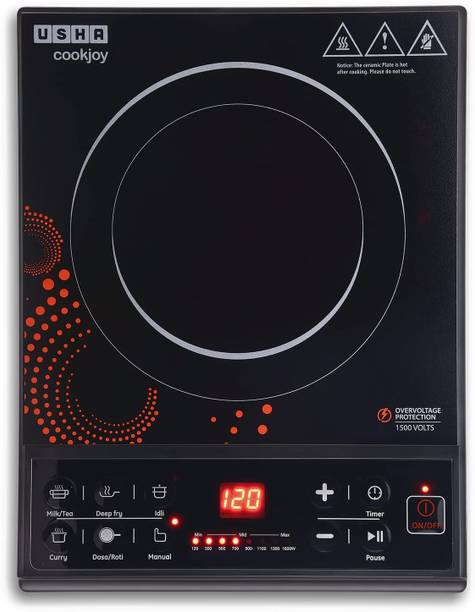 USHA 3616 Induction Cooktop (Black, Touch Panel)