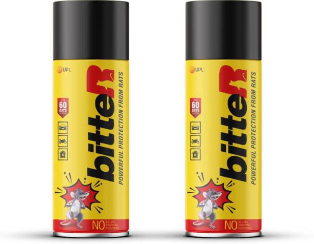 bitteR POWERFUL RAT REPELLENT SPRAY (Pack of 2) - Patented by UPL Ltd, Eco friendly, Odourless, Non Toxic, Safe for Humans, Effective Rodent Repellent Spray for Cars, homes and offices