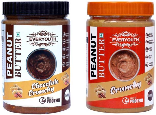 everyouth Peanut Butter Chocolate Crunchy & Crunchy|26g Protein|Zero Cholesterol| 1000 g
