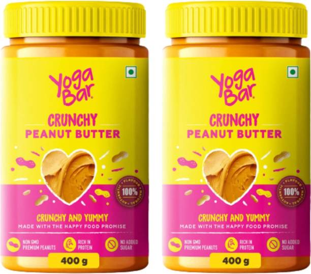 Yogabar Crunchy Pure Peanut Butter, Classic, Unsweetened, High Protein, No Palm Oil 800 g