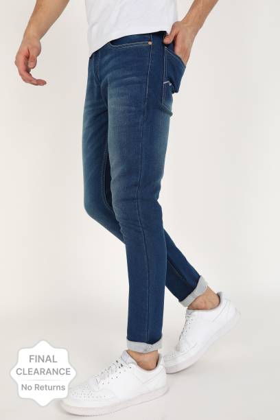 Men Skinny Low Rise Light Blue Jeans Price in India