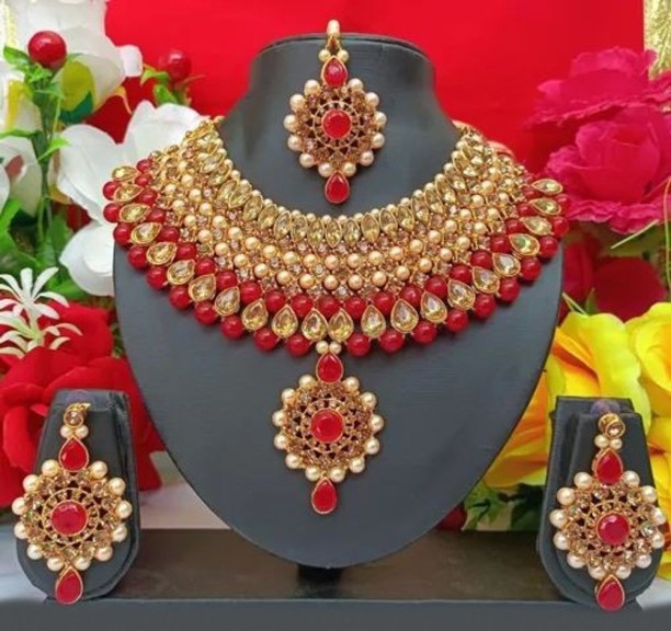 Golden/Red Single WOMEN FASHION Accessories Costume jewellery set Red Pieces costume jewellery set discount 54% 