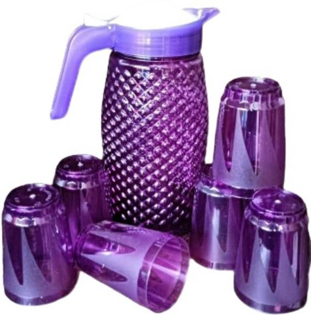 NECKTECH Beautiful Jug with 6 Pieces Glasses Set for Juice/Water Serve (2 L) N26 Jug Glass Set