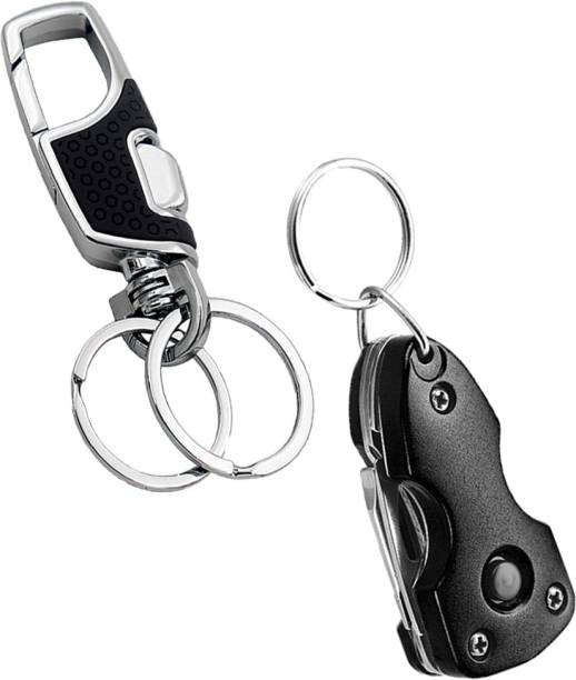 StealODeal Black Metal Hook with Black Multi-Tool Keychain Key Chain
