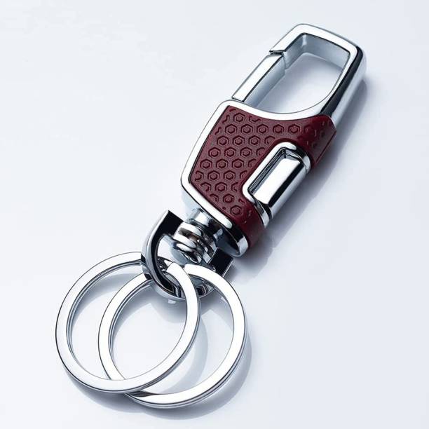 Flipkart SmartBuy Premium Red Double Ring Metal Hook Rust Proof Key Chain