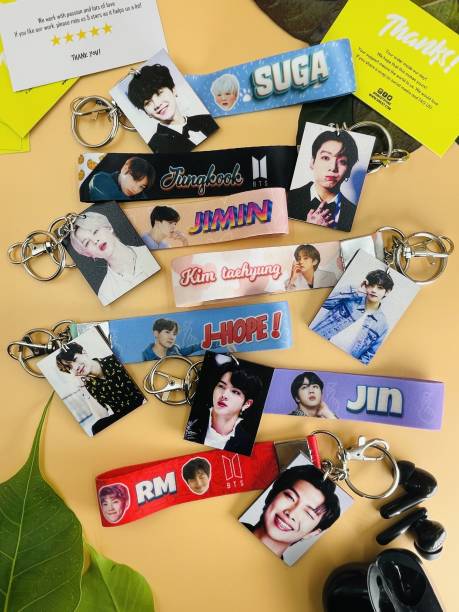 Since 7 Store BTS Set of 14 double sided printed Keychains SUGA RM V JUNGKOOK JHOPE JIMIN JIN Key Chain
