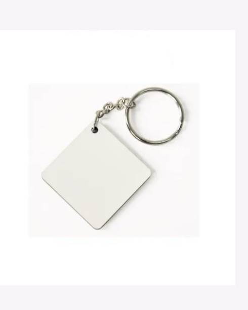 THE HCAC STORE SUBLIMATION SQUARE SHAPE KEYRING WITH Single Side Only Key Chain PACK OF 50 Key Chain