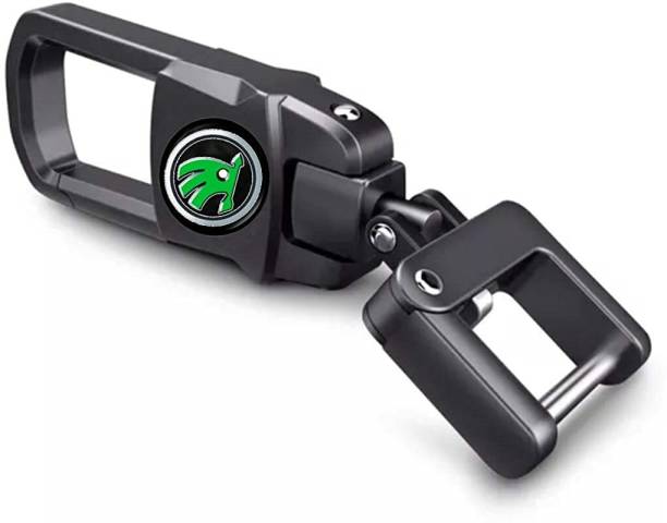 Greenworld Black Fob Key Heavy Duty Keychain for All SKoda Model Key Chain