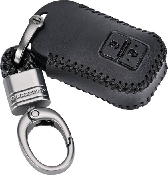 CONTACTS Soft Leather Car Key Cover Compatible with Maruti Suzuki 2 Button Smart Key With Key Chain