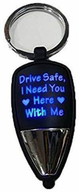 FOXR Drive Safe, I need you Here With Me, multicolored LED Light Key Chain
