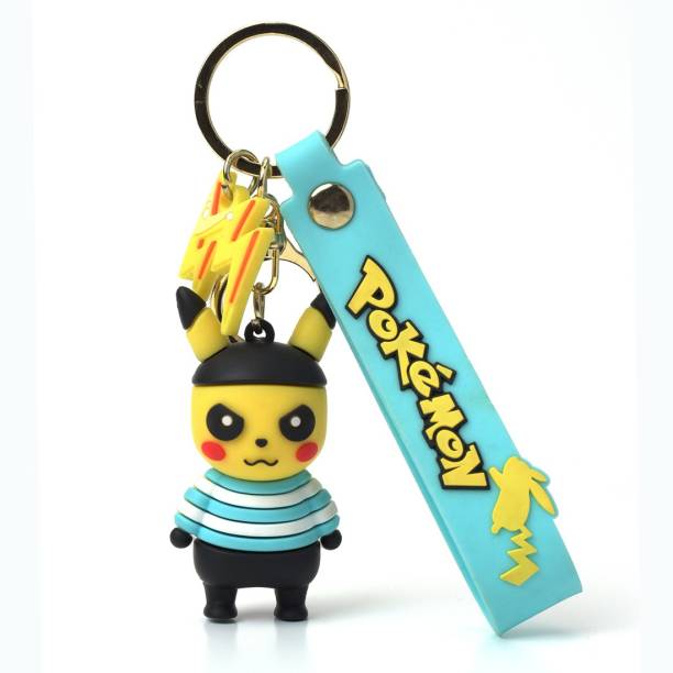 Daiyamondo Angry Pikachu Pokemon 3D keychain In Blue Wi...