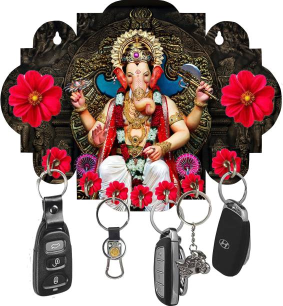 DivineCrafts Blessing Ganesha Wood Key Holder