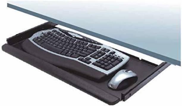 Akmosys Metal Keyboard Drawer Tray with Mouse Tray Telescopic Channel Keyboard Tray