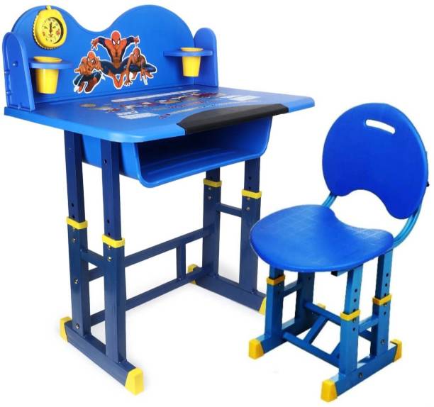 Puci Plastic Baby Study Table Baby Desk with Comfortable Seat & High Backrest Plastic Metal Desk Chair