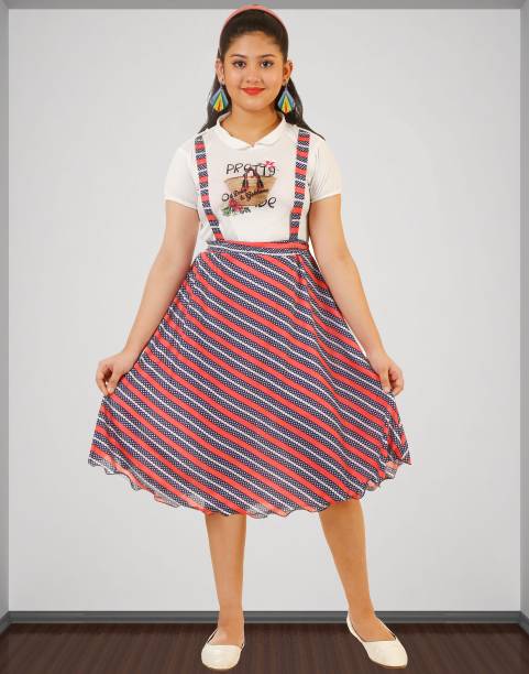 KAARIGARI Girls Midi/Knee Length Party Dress