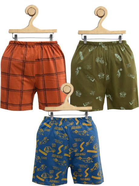 3BROS Short For Boys & Girls Casual Printed Cotton Blend