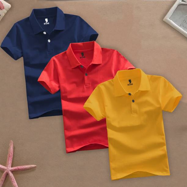 Baby Boys Solid Cotton Blend T Shirt Price in India