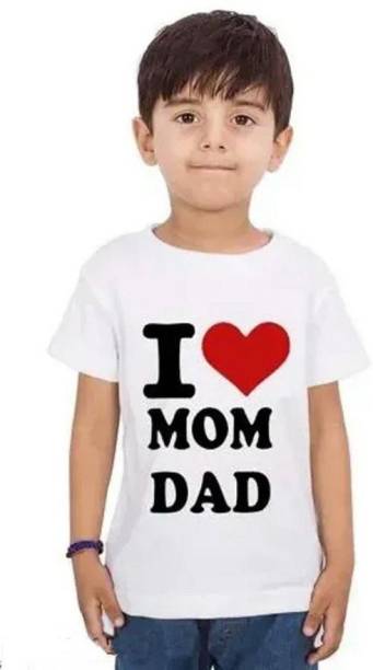 Boys & Girls Typography Cotton Blend T Shirt Price in India