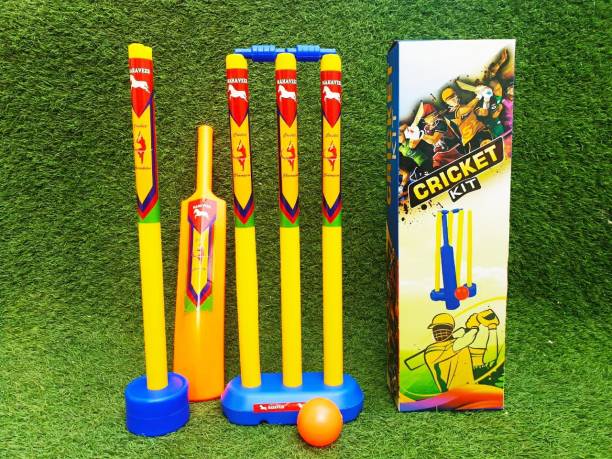 SM turbo Cricket kit for kids, Heavy plastic in yellow Cricket Kit