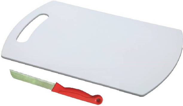 Craftbin Chopping Board with Knife Cutting Board and Knife Vegetable Fruit Cutter Board Plastic Cutting Board