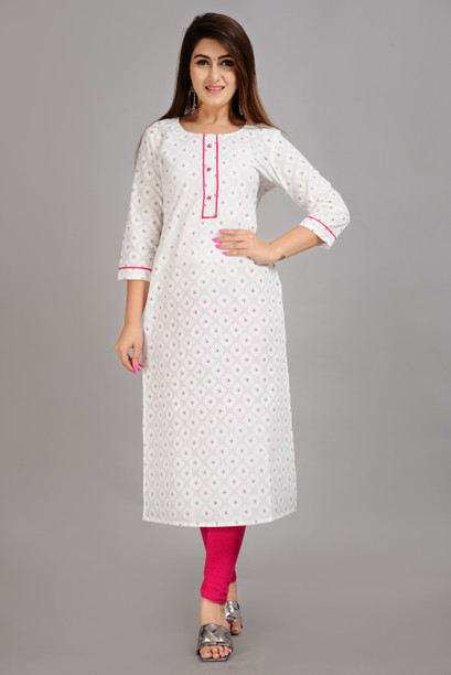 white cotton kurti design