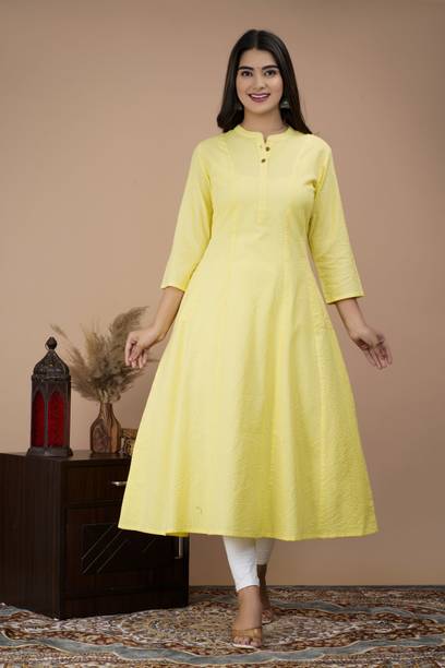 Women Printed Pure Cotton A-line Kurta Price in India