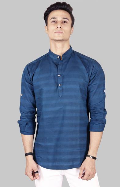 Men Printed Cotton Blend Straight Kurta