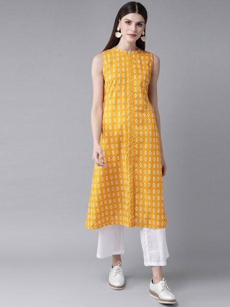 yellow colour kurti flipkart