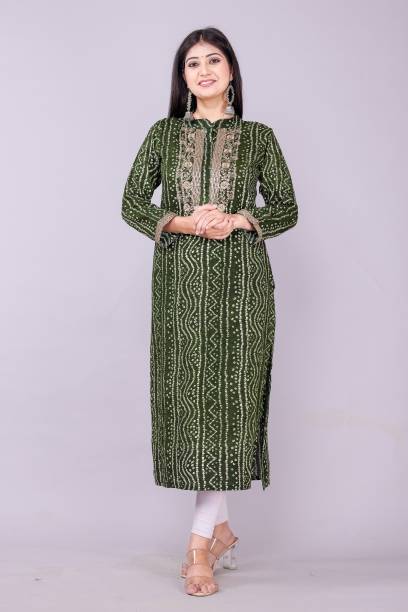 Women Embellished Viscose Rayon Straight Kurta Price in India