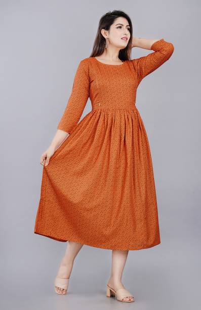 MintMarie Women Printed Flared Kurta