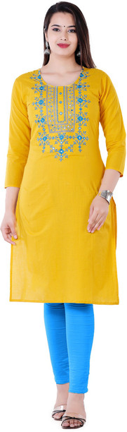 yellow colour kurti flipkart