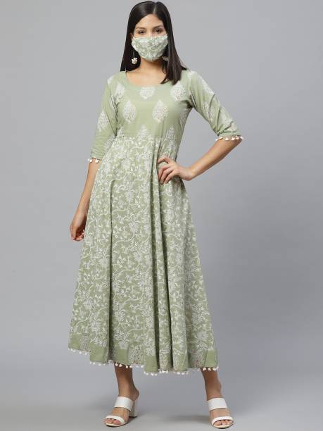LIBAS Women Ethnic Dress Green Dress