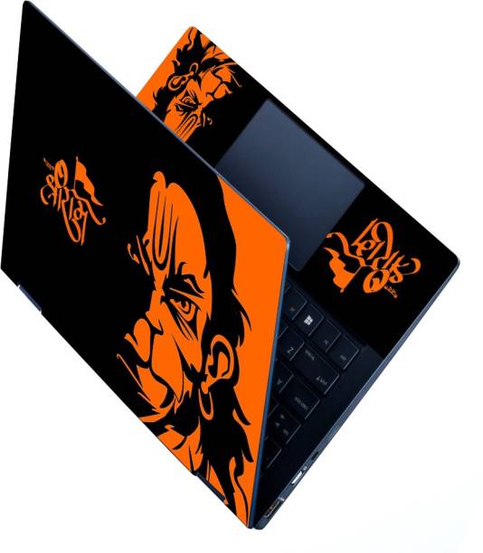 Full Panel Laptop Skin Decal Sticker Vinyl Fits Size Upto 15.6 inches - Angry Hanuman Self Adhesive Vinyl Laptop Decal 15.6