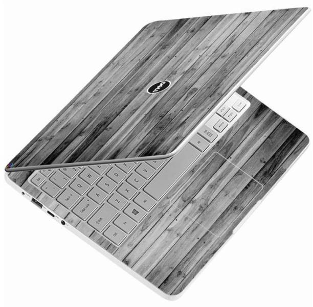 GlossyDesigns Full Body Laptop Skin Sticker size 14 To 15.6 inch- Dell On Monocrome Wooden Premium Vinyl Laptop Decal 15.6