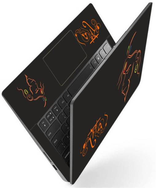 INDIA SHOPERS Full Body Laptop Skin For 14 to 15.6 inch Laptop - Lord Hanuman Line Art Self Adhesive Vinyl Laptop Decal 15.6
