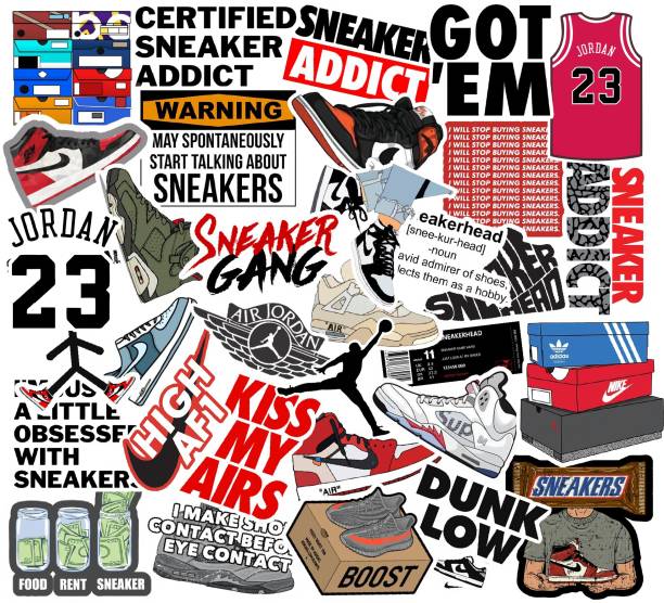 CodersParadise Pack of 33 Aesthetic Sneakerhead Stickers For Laptop, Mobile - Waterproof Non-Terable Laptop Decal 15.6