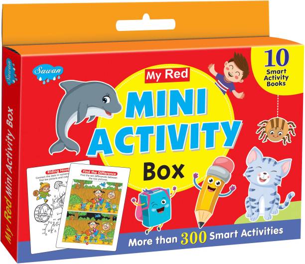 GO WOO Mini Activity Box | Set Of 10 Amazing Activity Books | My Red Mini Activity Box