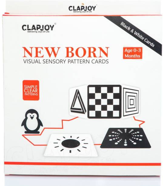 Clapjoy Black and White 20 Flash Cards for Infant Babies for Age 0-6 Months