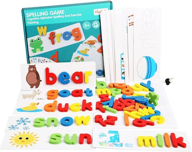 Skaleups Educational and Spelling Wooden Learning Toy Matching Alphabet Word Game