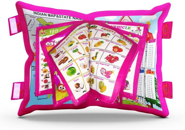 AEBCO Kids Learning Pillow Book Learning Toys Include 16 Side Learning Pre Educational