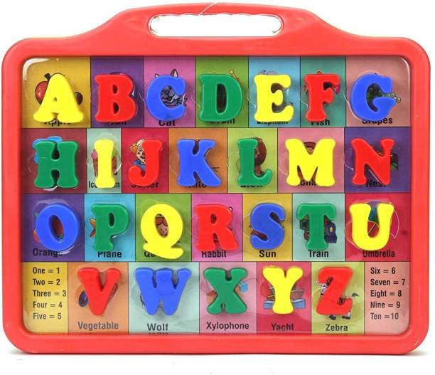 Sani International Toy World Alphabet Slate 2 in 1 to Learn Pictures, Spellings & Alphabets Red