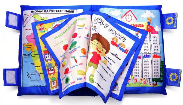 Toygear Kids Learning Toys Pillow Book Include Solar System, India Map, Alphabet Numeric